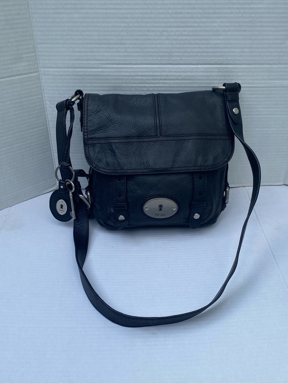 Black Leathere Flap Crossbody Bag with Silver Accent 🖤🤍✨